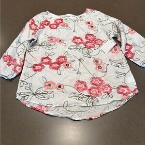 NWT Kindred Embroidered Floral Print Blouse Sz: M